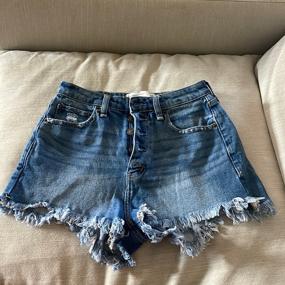 Abercrombie curve love high rise jean shorts